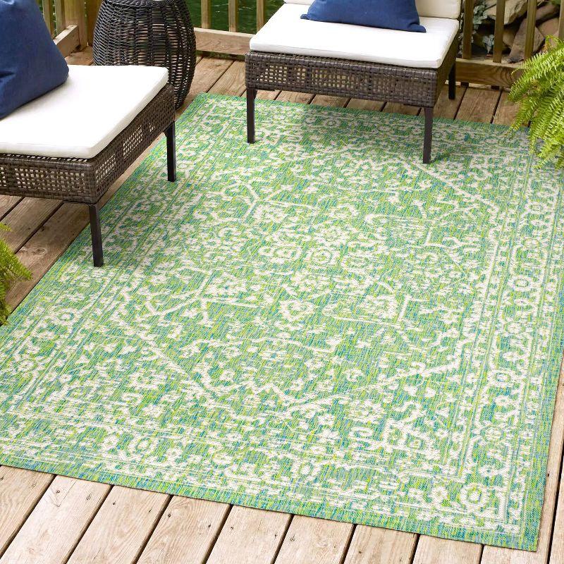 Malta Bohemian Inspired Medallion Textured Weave Indoor/Outdoor Area Rug - JONATHAN Y