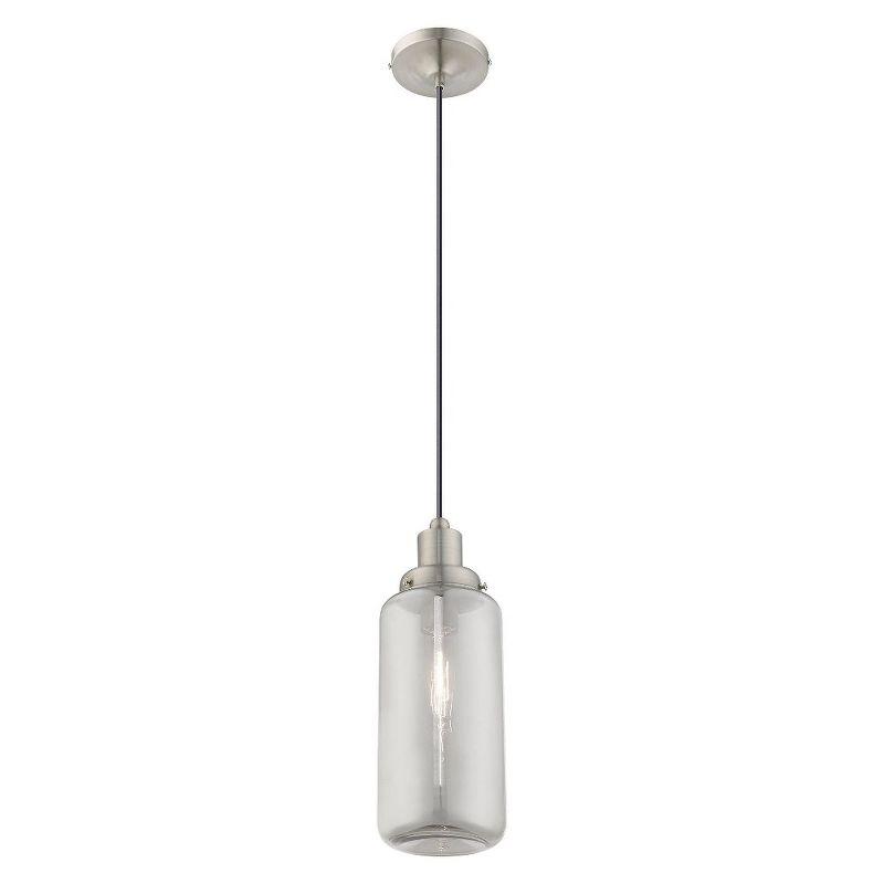Livex Lighting Art Glass 1 - Light Pendant in  Brushed Nickel