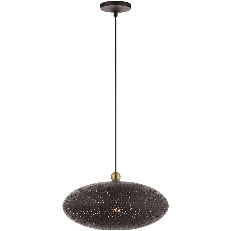 Dublin 16" Wide Bronze Metal Oval Pendant Light