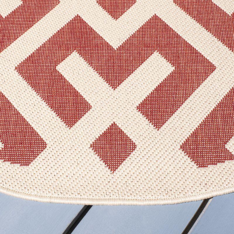 Courtyard CY6915 Power Loomed Indoor and Outdoor Area Rug - Red/Bone - 9'x12' - Safavieh