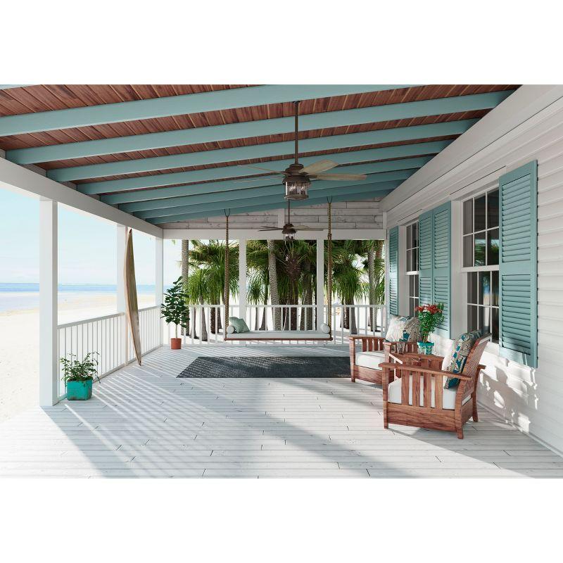 52" Coral Bay 5 - Blade Outdoor Standard Ceiling Fan with Remote Control and Light Kit Included