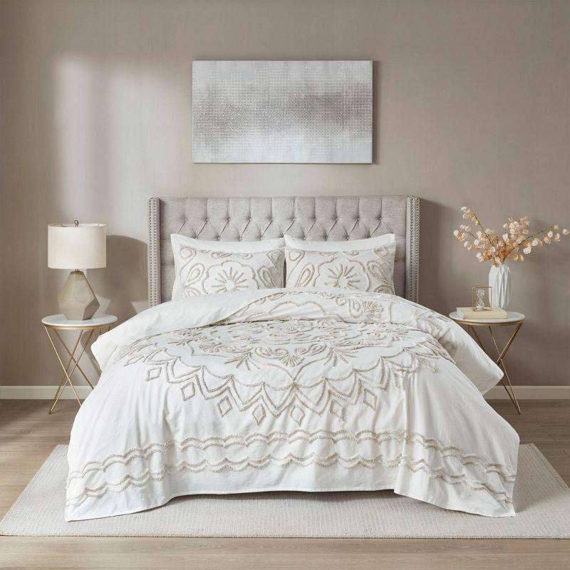 Violette 3 Piece Tufted Cotton Chenille Coverlet Set