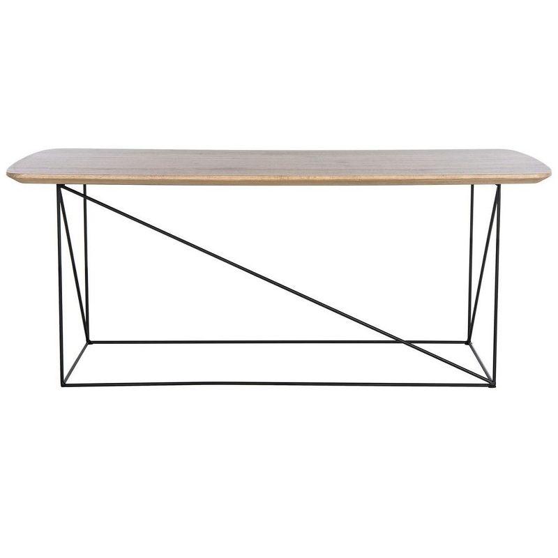 Rylee Rectangle Coffee Table - Taupe Brown/Black - Safavieh
