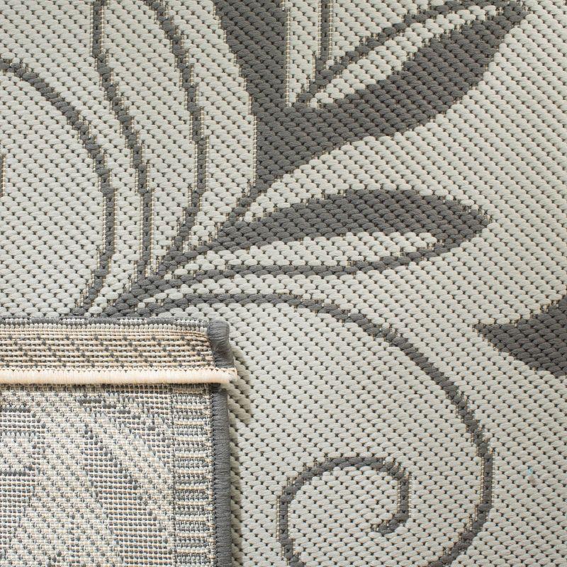 Courtyard CY6109 Power Loomed Indoor/Outdoor Runner Rug - Light Grey/Anthracite - 2'3"x10' - Safavieh.