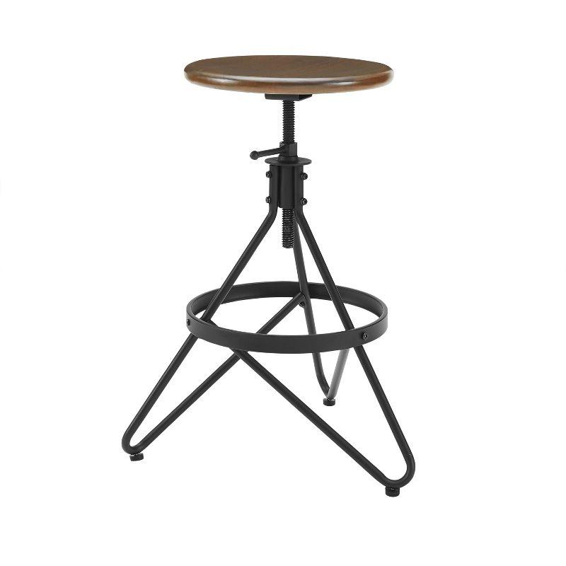 Swivel Adjustable Height Counter Stool with Metal Frame