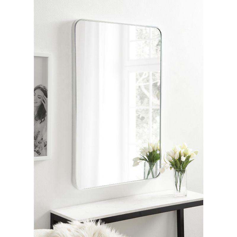 Kate and Laurel Zayda Radius Rectangle Framed Wall Mirror, 24x36, Silver