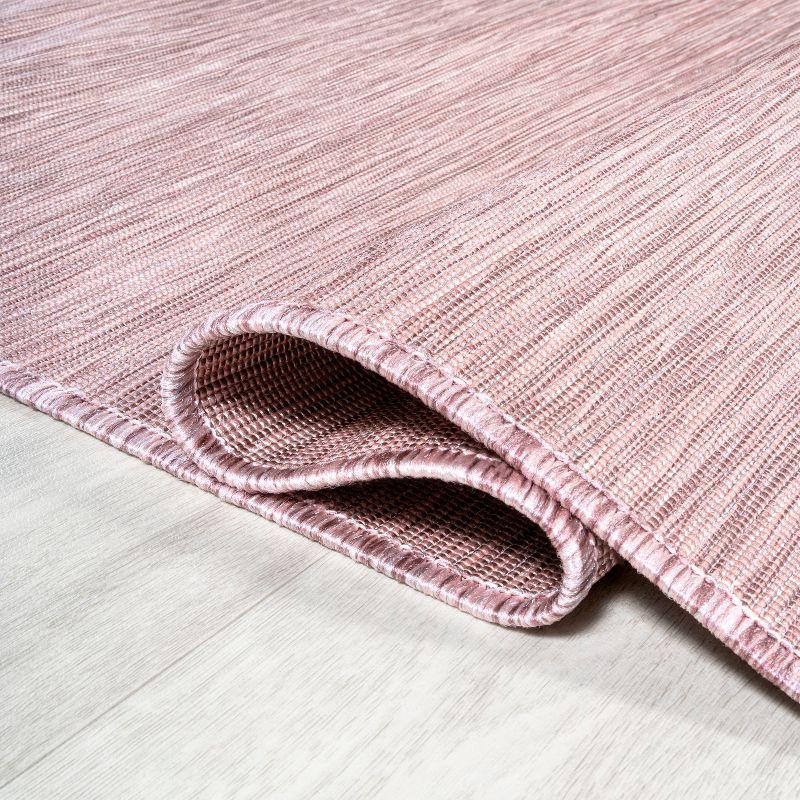 6'x6' Ethan Modern Flatweave Solid  Area Rug, Pink - JONATHAN Y