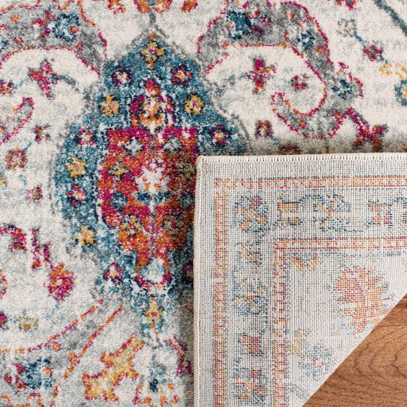 Evoke EVK255 Power Loomed Area Rug - Cream/Orange - 5'3"x5'3" - Safavieh