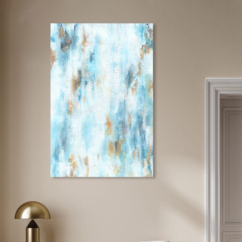Art Remedy Art Remedy Textured Shades Framed Blue Abstract 1 Piece Canvas Wall Art 57567