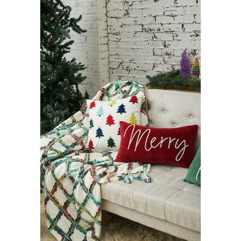 Tannen Tufted Square Holiday Throw Pillow