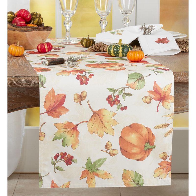 Saro Lifestyle Fall Pumpkin Design Dining Table Runner