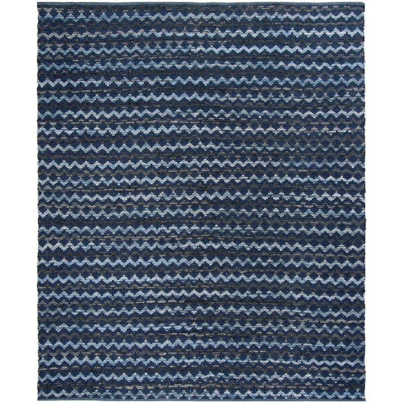 Montauk MTK120 Hand Woven Indoor Area Rug - Navy Blue/Black - 8'x10' - Safavieh