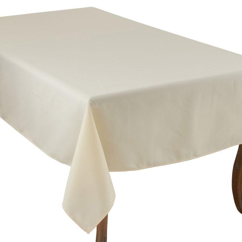 Saro Lifestyle Solid Color Everyday Tablecloth, Ivory, 65" x 140"