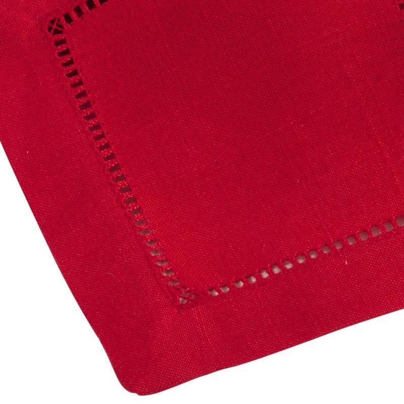 12pk 6"x6" Rochester Dinner Napkin Red - Saro Lifestyle: Machine Washable, Polyester, Plain Weave Kitchen Textiles