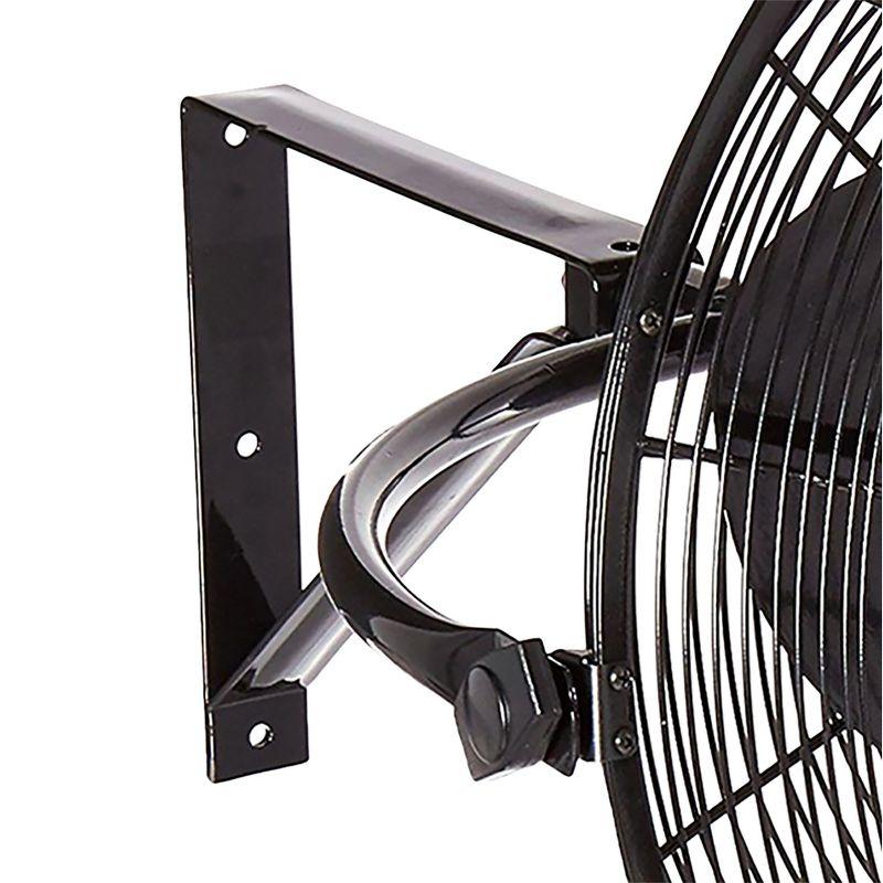 Air King 20 Inch 1/6 Horsepower 3-Speed 90-Degree Adjustable Angle Non-Oscillating Enclosed Workshop Home Garage Steel Wall Mounted Fan, Black