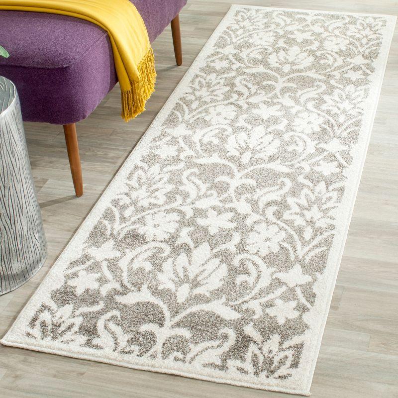 Amherst AMT424 Power Loomed Indoor Runner Rug - Dark Grey/Beige - 2'3"x9' - Safavieh