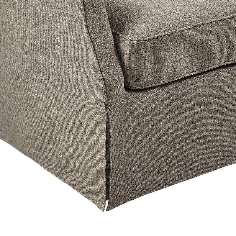 Martha Stewart London Skirted Swivel Chair Tan: Upholstered Polyester, No Assembly Required