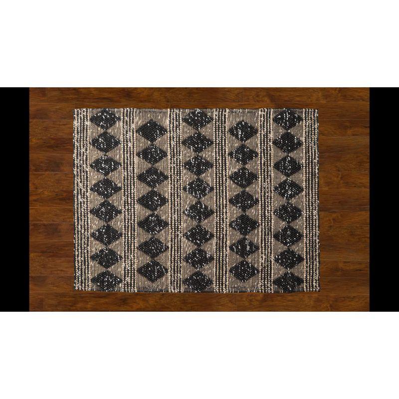 2'3"x8' Runner Andes Alisa Rug Charcoal - Momeni: Modern Geometric Wool & Viscose, Medium Pile, Handmade Indoor Rug