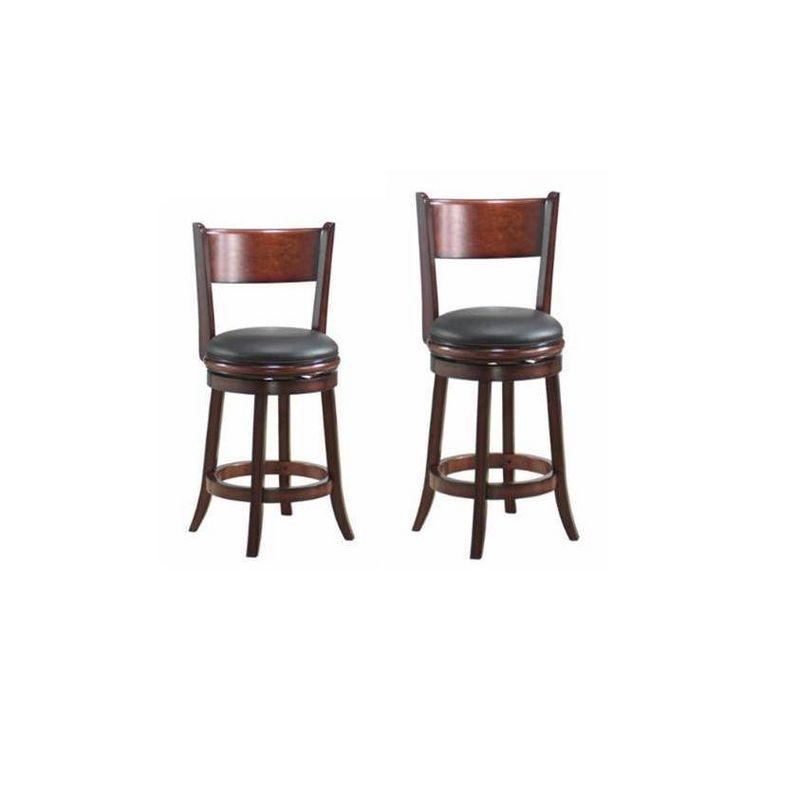 Boraam Industries Palmetto Swivel 24" Counter Height Barstool: Upholstered, Curved Back, Hardwood