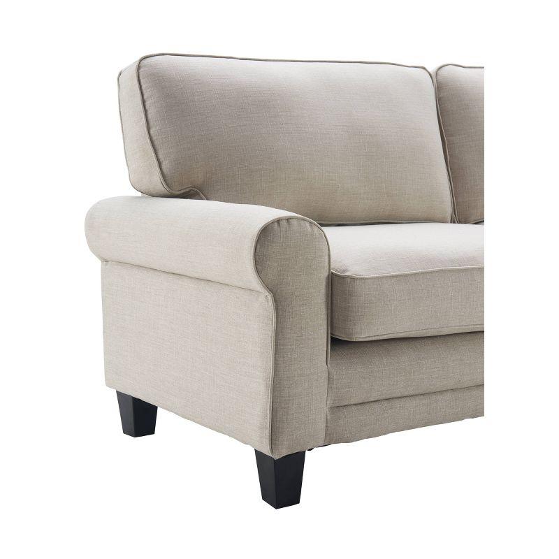 Serta Copenhagen 78" Rolled Arm Sofa, Easy Care Fabric, Soft Pillow Back, Pocket Coil Seat Cushions