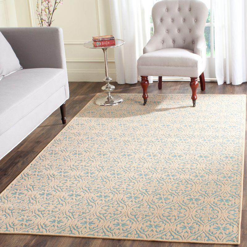 Natural Turquoise Sisal 4' x 6' Hand-Knotted Area Rug