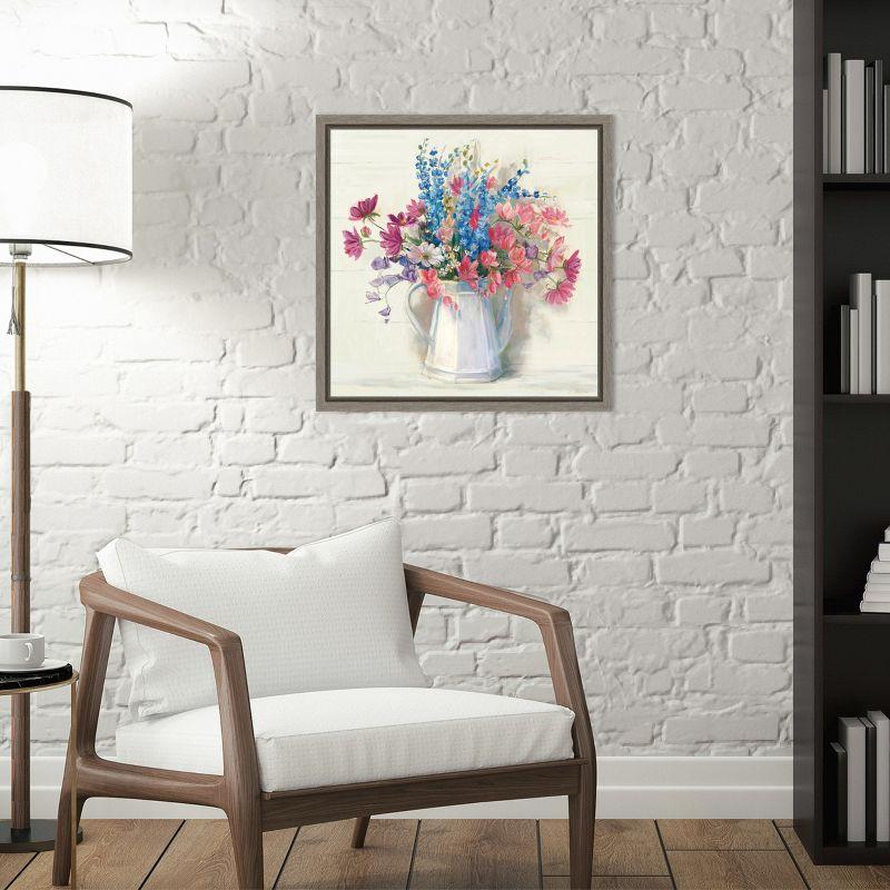 Amanti Art Ironstone Bouquet I Bright by Carol Rowan Canvas Wall Art Print Framed 16 x 16-in.