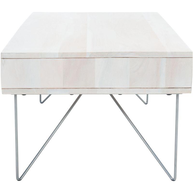 Luxurious Honeycomb Carved Coffee Table with Silver Hairpin Legs