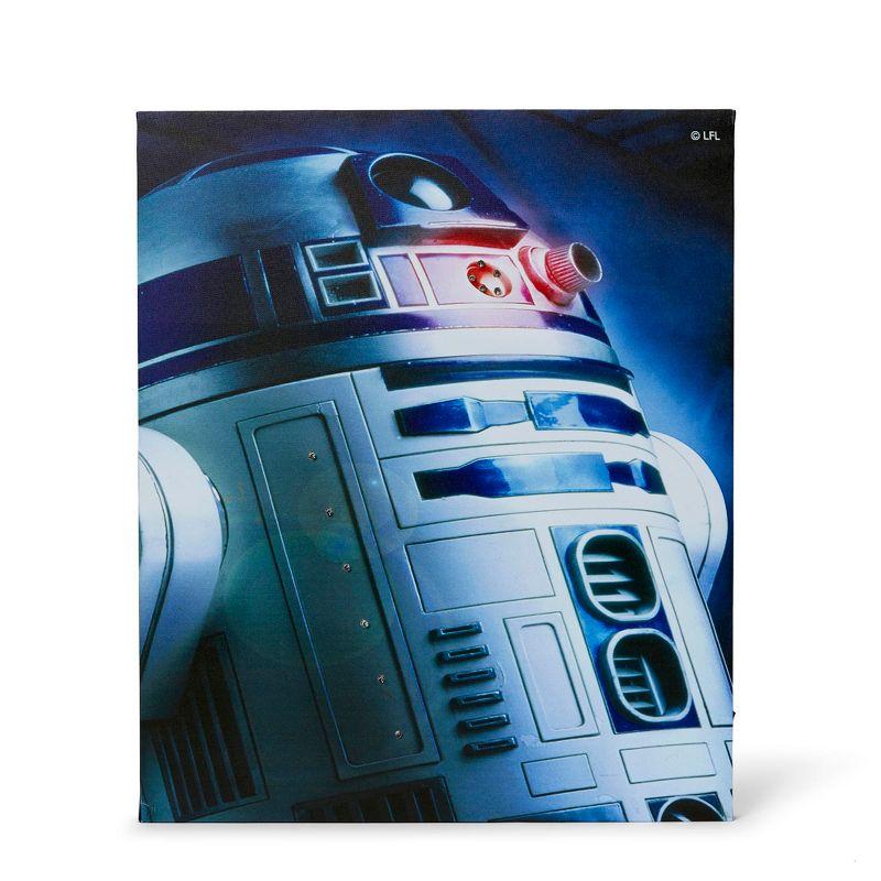 Star Wars R2D2 Illuminated Canvas Wall Art with Wooden Frame