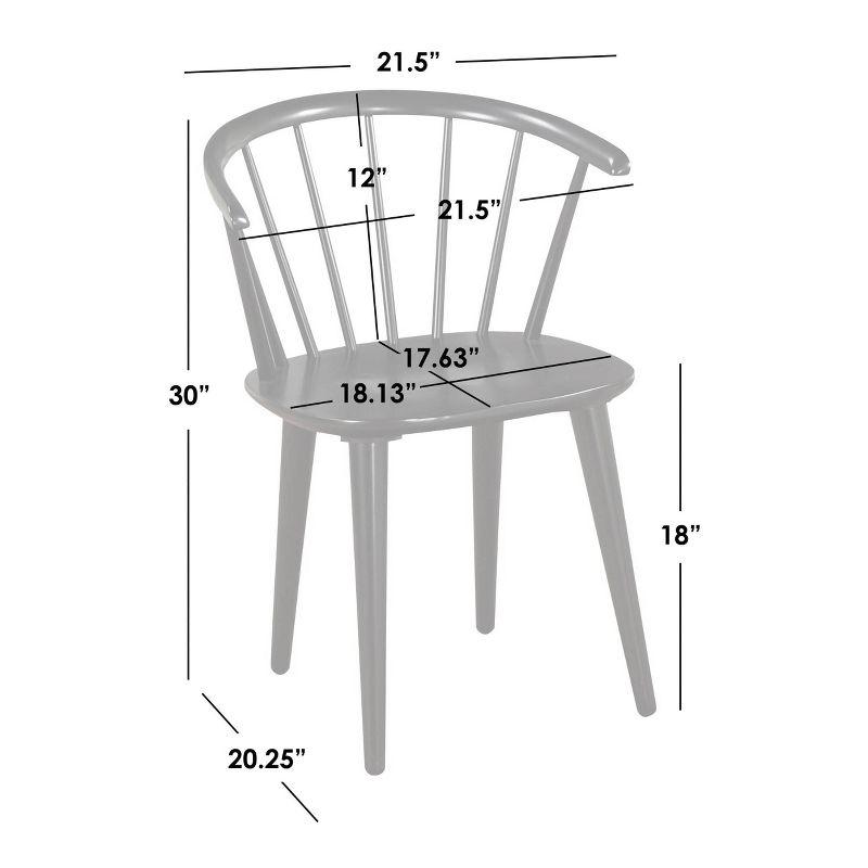 Set of 2 Black Wood Low Windsor Dining Chairs