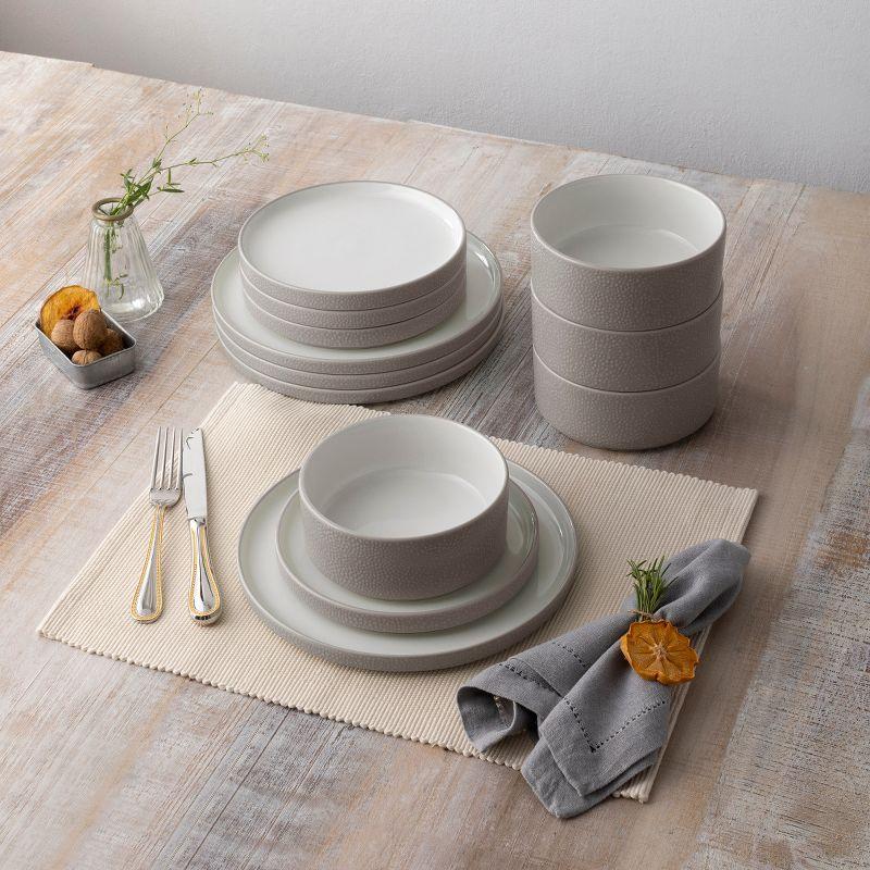 Noritake Colortex Stone 12-Piece Dinnerware Set, Service for 4