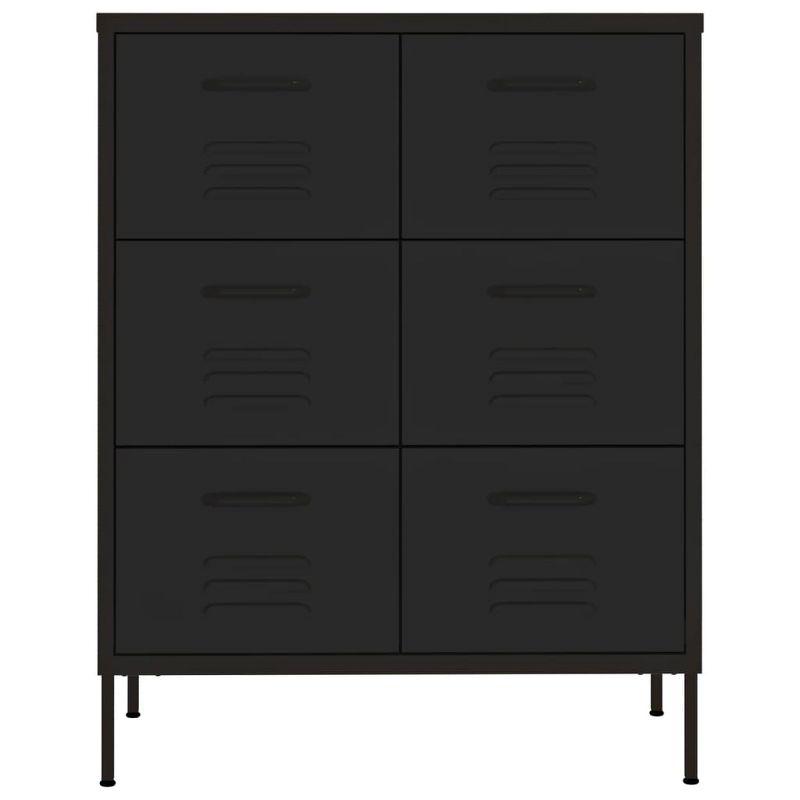 VidaXL Drawer Cabinet Black 31.5"x13.8"x40" Steel