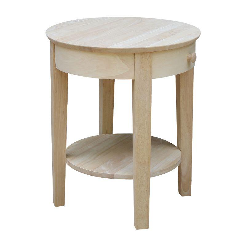 Solid Wood Top End Table with Storage