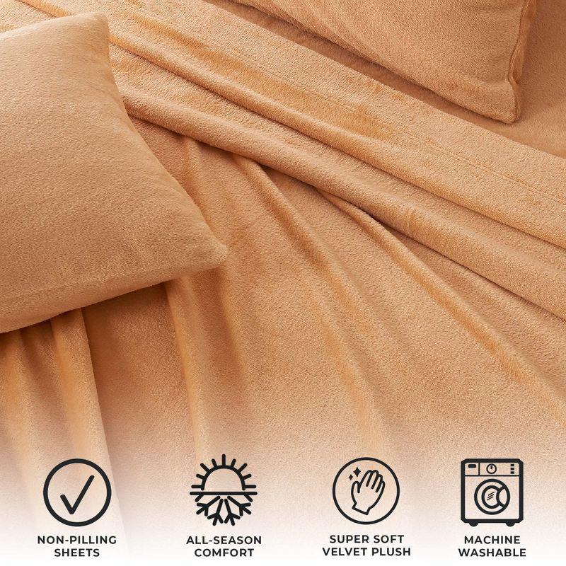 Solid Velvet Plush Fleece Sheet Set - Great Bay Home