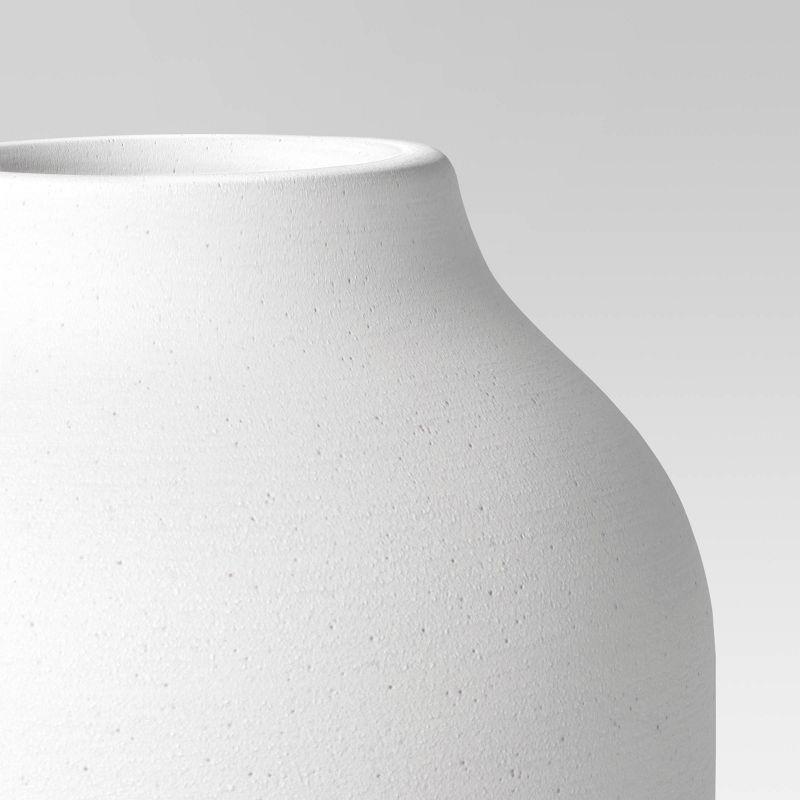 10"x5" Texture Ceramic Vase White - Threshold™: Elegant Bottle Shape, Hand Washable, Tabletop Decor