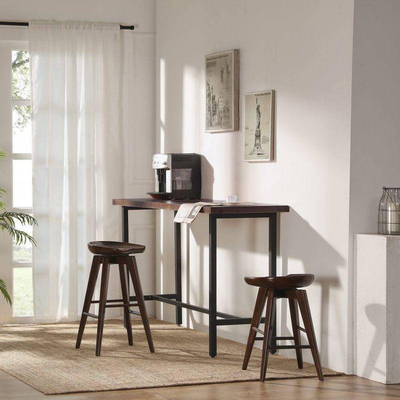 24" Bali Swivel Counter Height Barstool: Wood Frame, Backless - Boraam