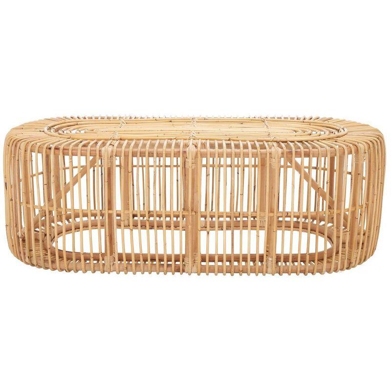 Jabez Natural Rattan Oval Coffee Table with Storage