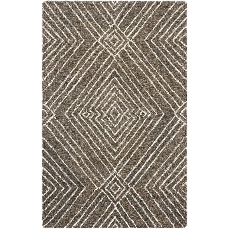 Micro-Loop MLP608 Hand Tufted Indoor Accent Rug - Dark Grey/Ivory - 2'6"x4' - Safavieh