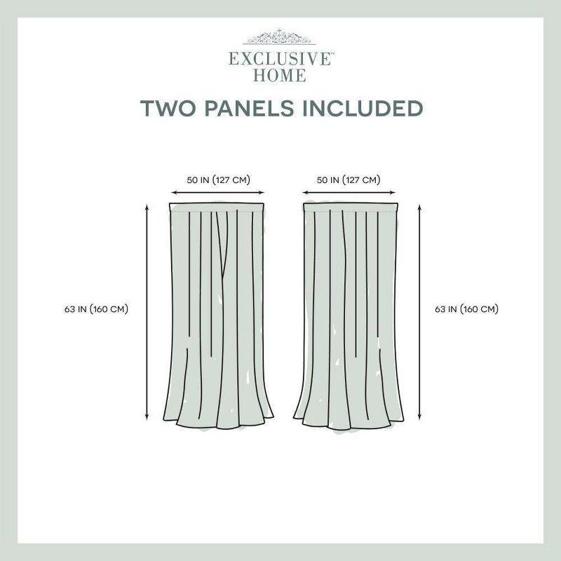 Set of 2 Belgian Textured Linen Rod Pocket Sheer Window Curtain Panels - Exclusive Home