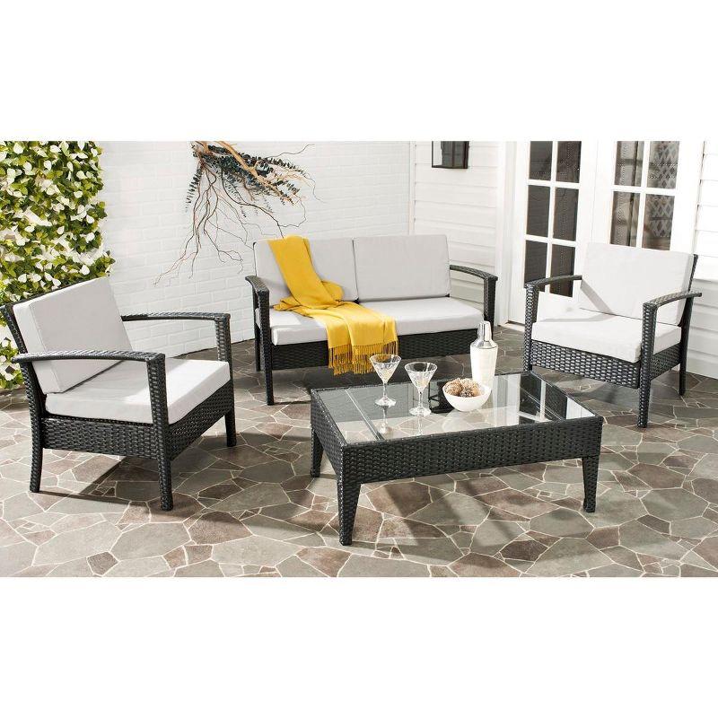 Watson 4-Piece Black and Gray Rattan Outdoor Set