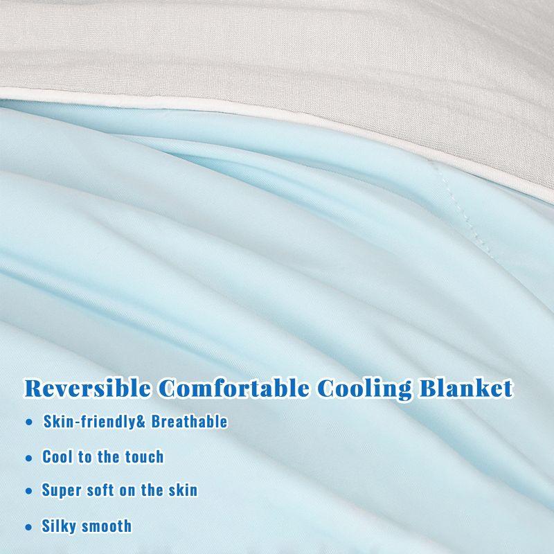 Catalonia Reversible Cooling Blanket, Lightweight Summer Comforter for Hot Sleepers, Silky Soft Summer Duvet Throw Size, 50x60 inches, Soft Breathable