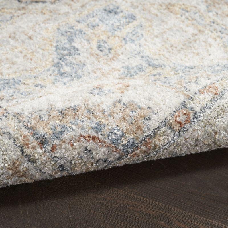 Nourison Astra Machine Washable Vintage Medallion Indoor Rug Denim Multi 4' x 6'
