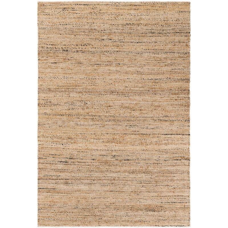 Unique Loom Palm Beach Jute Collection Area Rug - Worth Avenue (5' 1" x 8' Rectangle Palomino Ivory/Black)