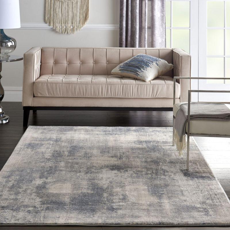 Nourison Rustic Textures Contemporary Abstract Indoor Area Rug Blue/Ivory 3'11" x 5'11"