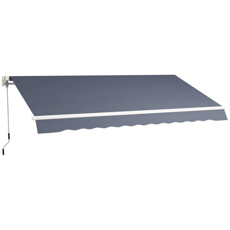 Outsunny Polyester Cover Retractable Patio Awning