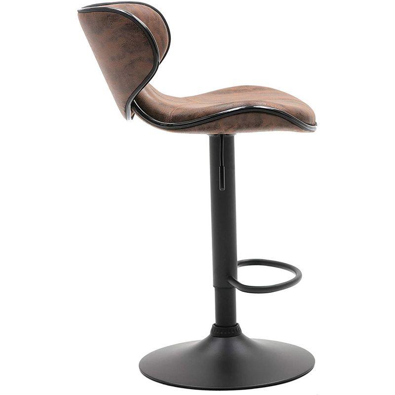Modern Home Kappa Vintage Contemporary Adjustable Height Barstool - Brown - Single