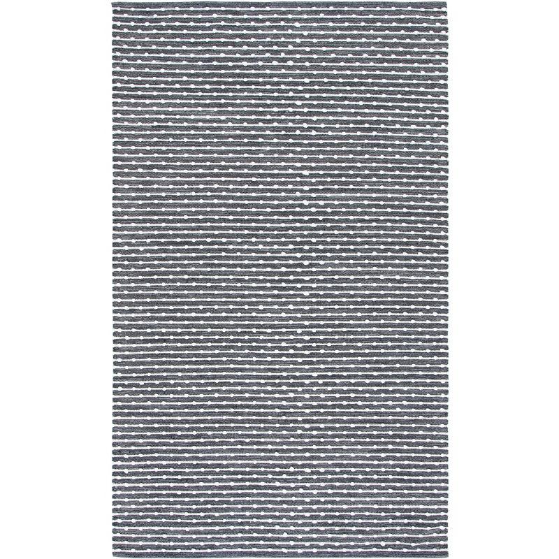 Gray and Ivory Handwoven Cotton Area Rug 4' x 6'