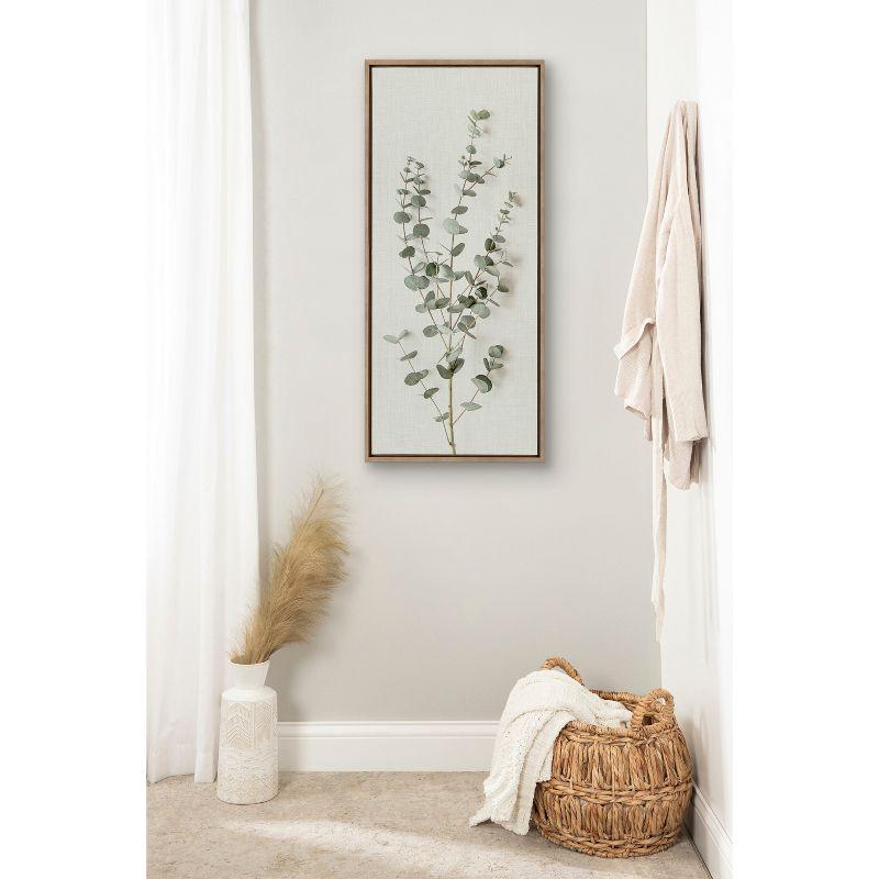 18" x 40" Sylvie Eucalyptus Botanical I Framed Canvas by Creative Bunch Gold - Kate & Laurel All Things Decor: Vertical Digital Art