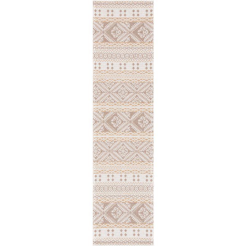 Nomadic Taupe & Cream Flat Woven Viscose Runner Rug - 2' x 8'