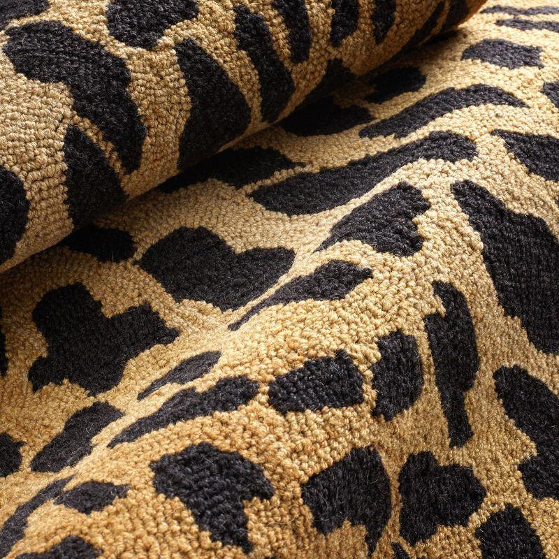 Hand Hooked Wool Animal Print Rug