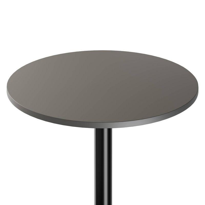 Slate Gray and Black Round Counter Height Pub Table